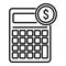 Online loan calculator icon, outline style