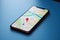 Online map navigator application on smartphone interface