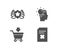 Online market, Idea and Laureate icons. Delete file sign. Shopping cart, Professional job, Award shield.