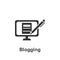 Online marketing, blogging icon. Element of online marketing icon. Premium quality graphic design icon. Signs and symbols