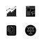 Online marketing elements black glyph icons set on white space