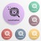 Online marketing, localization badge color set icon. Simple glyph, flat vector of online marketing icons for ui and ux, website or
