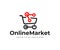 Online marketplace logo design. Online shopping vector design