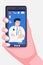 Online medical concept. Medical Consultation by Internet with Doctor. Hand holding smartphone and call doctor
