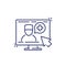 online medical diagnosis line icon on white