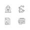 Online medical service linear icons set