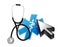 Online medicine concept with a Stethoscope