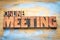 Online meeting word abstract in type