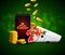 Online mobile casino app. Poker gambling app. Casino vector game background