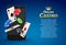 Online mobile casino background. Poker app online concept.