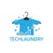 Online mobile laundry vector logo design