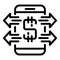 Online monetization icon, outline style