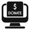Online money donation icon simple vector. Finance profit resource