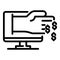 Online money give icon, outline style