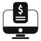 Online money support icon simple vector. Pandemic grant
