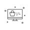 Online monitor shopping icon. Element of shopping icon