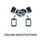 Online Negotiations icon. Monochrome simple Online Negotiations icon for templates, web design and infographics