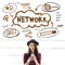 Online Network Connect Global Sharing Media Concept
