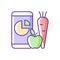 Online nutrition tracker RGB color icon.