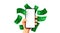Online payments concept with cartoon 3D hand, phone and banknotes, Business and money. Online earnings.