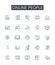 Online people line icons collection. Digital citizens, Internet users, Cyber populace, Web audience, Virtual community