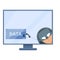 Online phishing data icon, cartoon style