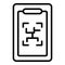 Online phone museum icon outline vector. Pass ticket