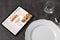 Online pizza menu with tableware concept