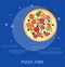 Online pizza order illustration