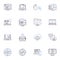 Online platform line icons collection. Accessibility, Availability, Convenient, Seamless, Web-based, Flexible