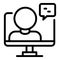 Online product manager icon, outline style