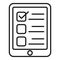 Online questionnaire icon, outline style