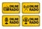 Online radio - rectangle yellow signs