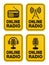 Online radio yellow signs