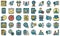 Online recruitment icons set vector flat