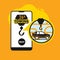 Online roadside assistance, car towing service mobile app concept