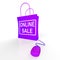 Online Sale Bag Represents Internet Sales and Discounts