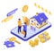 Online Sale Mortgage Insurance House Isometric