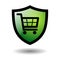 Online secure shopping icon isolated