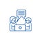 Online seminar line icon concept. Online seminar flat  vector symbol, sign, outline illustration.