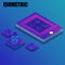 Online services concept based isometric design.