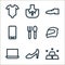 online shop categories line icons. linear set. quality vector line set such as gold, high heels, laptop, racing helmet, spoon and