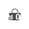 Online shopping bag, cursor click hand icon with number zero illustration
