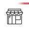 Online shopping black outline icon. Thin line market place icon.