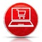 Online shopping cart laptop icon metallic grunge abstract red round button illustration