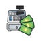 Online shopping cash register money