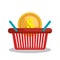 online shopping e-commerce basket isolated