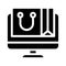 Online shopping glyph icon vector black illustration