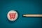 Online shopping icon on billiard ball