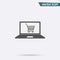 Online shopping icon vector. Flat store cart symbol isolated on white background. Trendy internet co